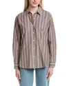 Z Supply Seaport Striped Poplin Shirt In Brown