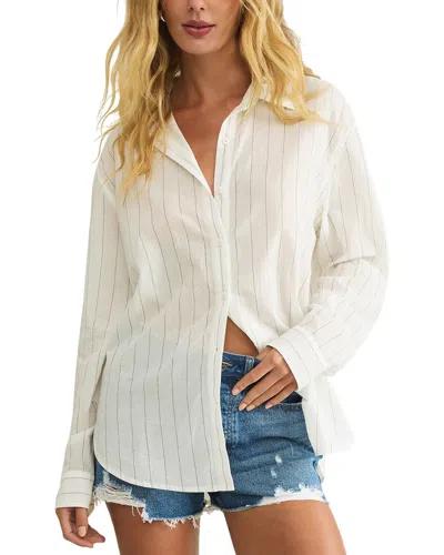 Z Supply Seaport Striped Shirt In White