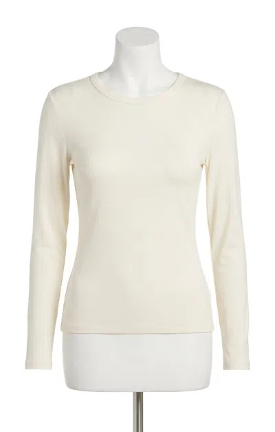 Z Supply Second Skin Crew Long Sleeve Top In Cloud In Neutral