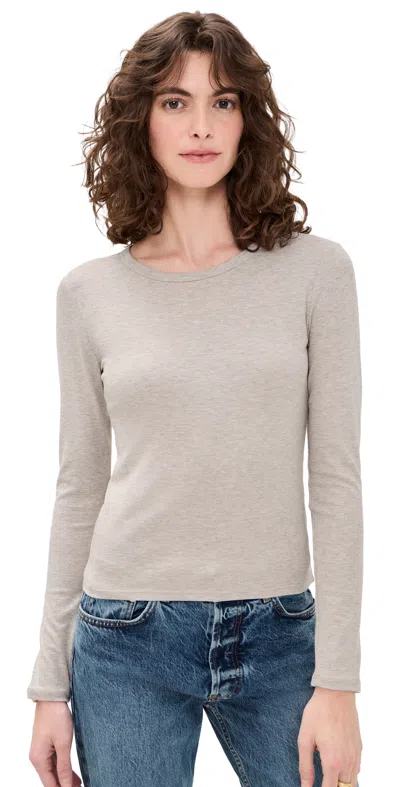 Z Supply Second Skin Crew Tee Natural Heather In Gray