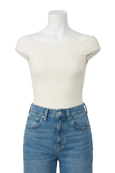 Z Supply Second Skin Off Shoulder Top In Cloud In White