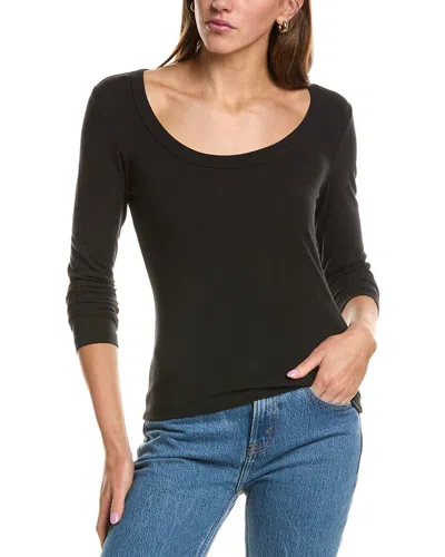 Z Supply Second Skin Scoop Neck Top In Black