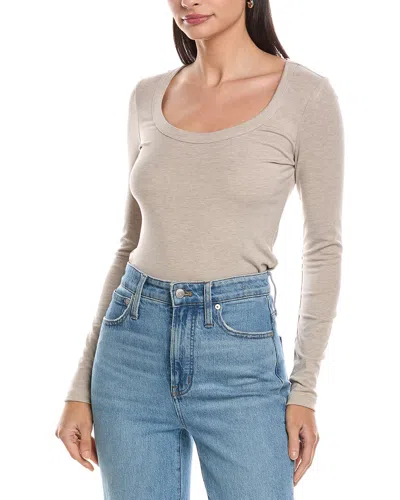 Z Supply Second Skin Scoop Neck Top In Neutral