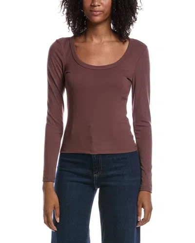 Z Supply Second Skin Scoop Neck Top In Brown