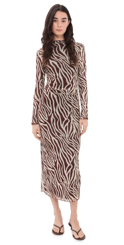 Z Supply Sevilla Zebra Dress Velvet Rouge In Brown