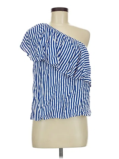 Pre-owned Z Supply Short Sleeve Blouse In Blue