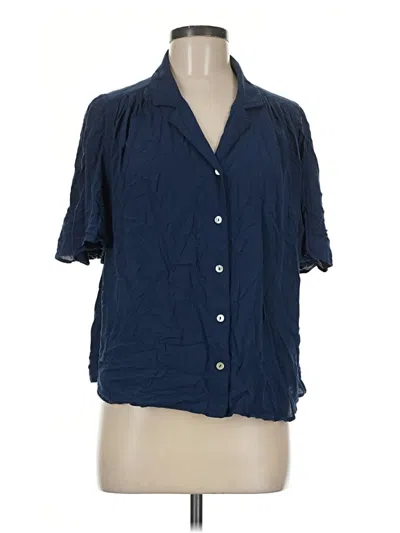 Pre-owned Z Supply Short Sleeve Blouse In Blue