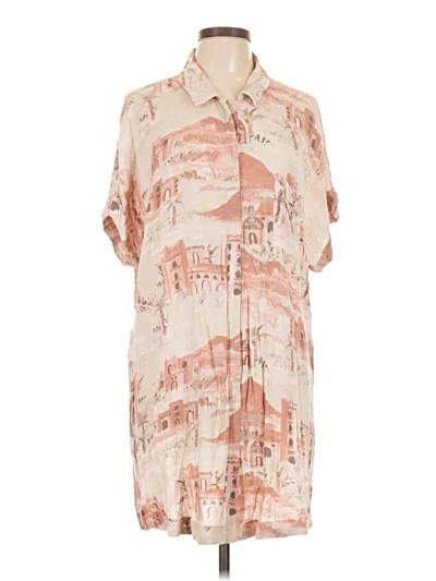 Pre-owned Z Supply Short Sleeve Blouse In Brown