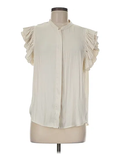 Pre-owned Z Supply Short Sleeve Blouse In Ivory