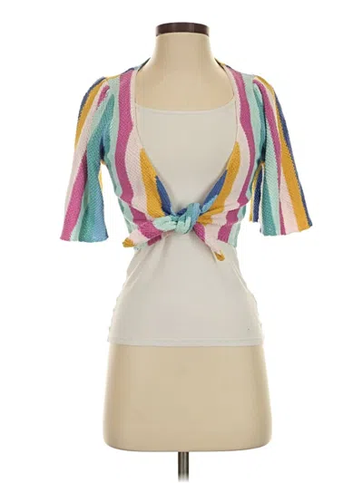 Pre-owned Z Supply Short Sleeve Blouse In White