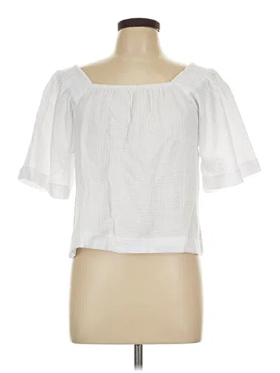 Pre-owned Z Supply Short Sleeve Blouse In White