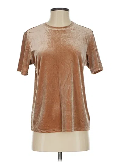 Pre-owned Z Supply Short Sleeve Top Brown Crew Neck Tops