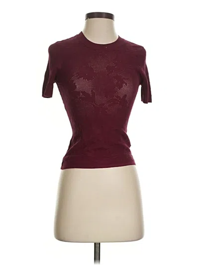 Pre-owned Z Supply Short Sleeve Top Burgundy Mock Neckline Tops