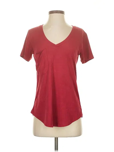 Pre-owned Z Supply Short Sleeve Top Burgundy V Neck Tops