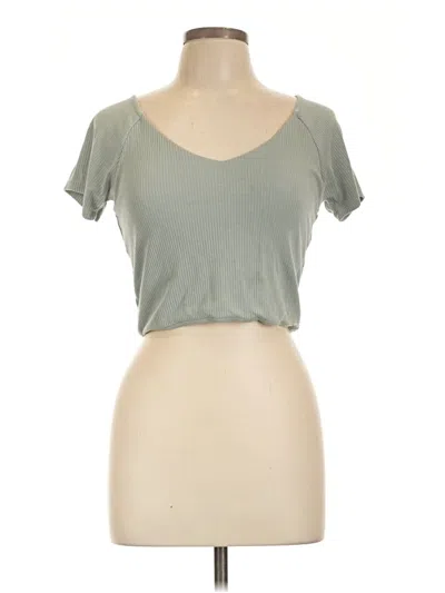 Pre-owned Z Supply Short Sleeve Top Green Sweetheart Neckline Tops