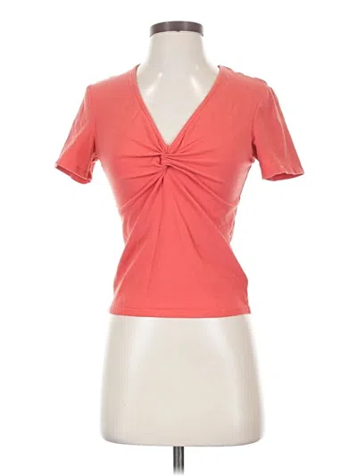 Pre-owned Z Supply Short Sleeve Top Orange Sweetheart Neckline Tops