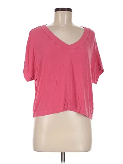 Pre-owned Z Supply Short Sleeve Top Pink Scoop Neck Tops