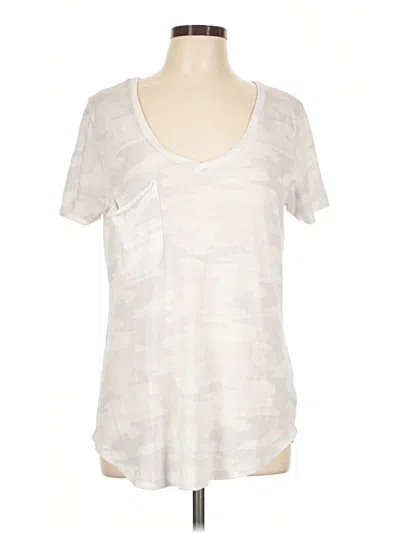 Pre-owned Z Supply Short Sleeve Top Silver Scoop Neck Tops