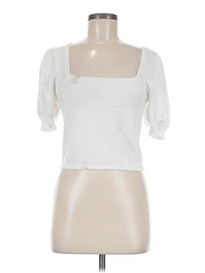 Pre-owned Z Supply Short Sleeve Top White Sweetheart Neckline Tops