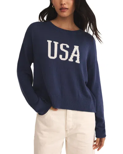Z Supply Sienna Usa Sweater In Blue