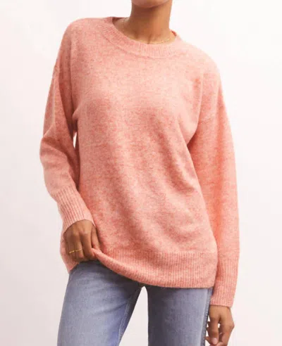 Z Supply Silas Pullover Sweater In Lava In Pink