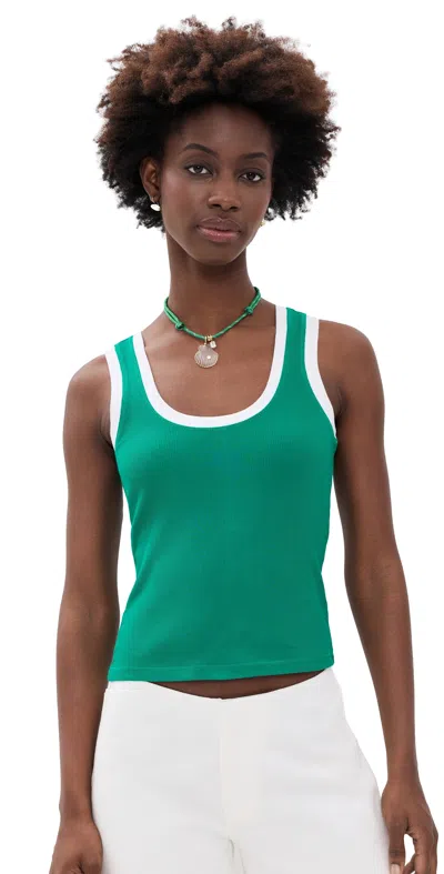 Z Supply Sirena Colorblocked Tank Rainforest In Green
