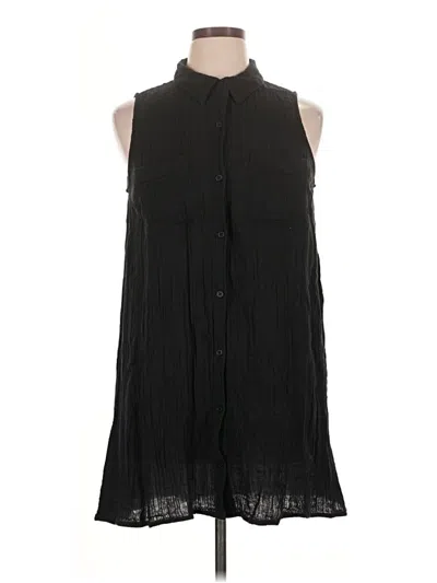 Pre-owned Z Supply Sleeveless Button Down Shirt In Black