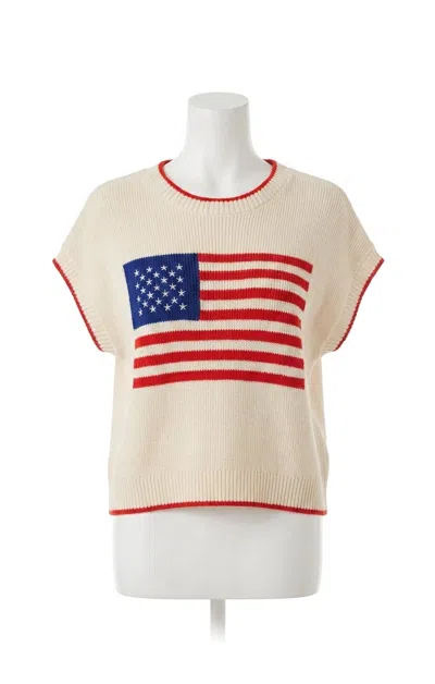 Z Supply Sleeveless Patriot Sweater In Cloud In White