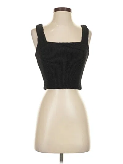 Pre-owned Z Supply Sleeveless Top Black Square Neckline Tops