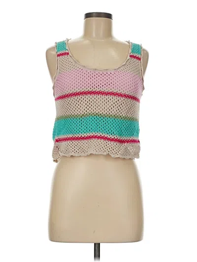 Pre-owned Z Supply Sleeveless Top Pink Square Neckline Tops