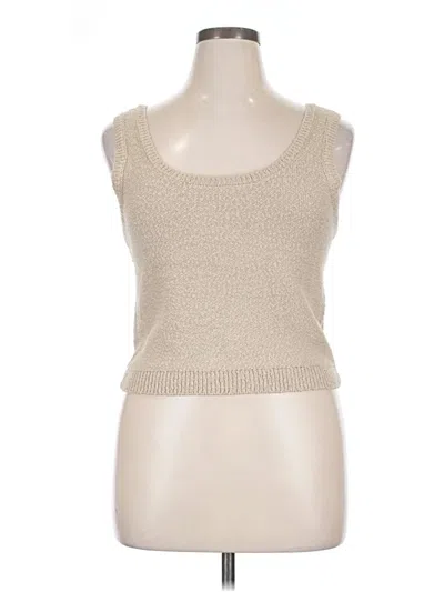 Pre-owned Z Supply Sleeveless Top Tan Scoop Neck Tops In Brown