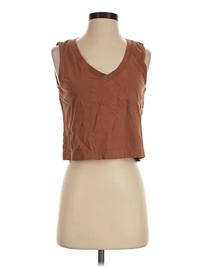 Pre-owned Z Supply Sleeveless T-shirt In Brown