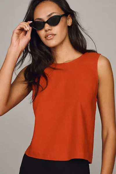 Z Supply Sloane Linen Tank Top In Red