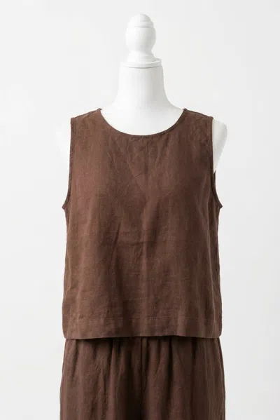 Z Supply Sloane Linen Top In Chocolate Cherry In Brown