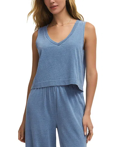 Z Supply Sloane V Neck Denim Tank In Blue