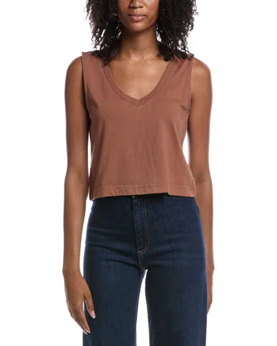 Z Supply Sloane V-neck Top In Brown