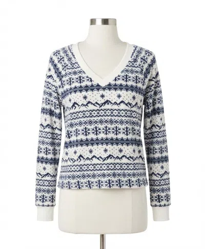 Z Supply Slopes Fairisle Top In Vanilla Ice In Multi