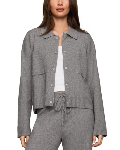 Z Supply Slowdown Snap Front Sweater Jacket In Gray