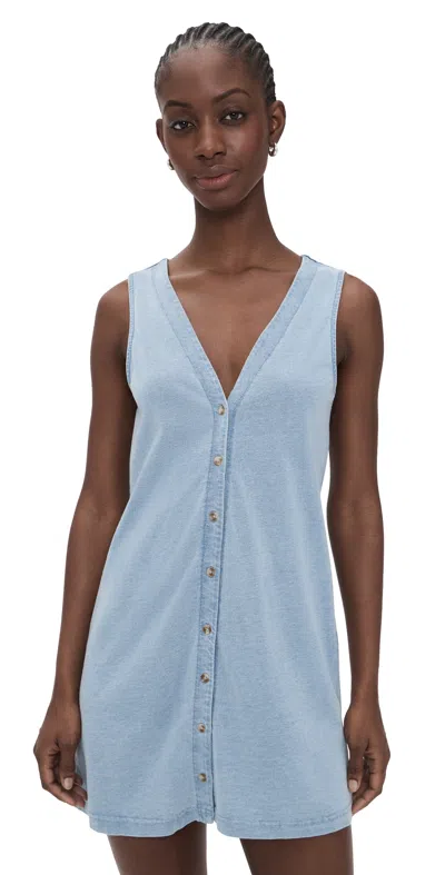 Z Supply Solace Denim Dress Ocean Air Indigo In Blue