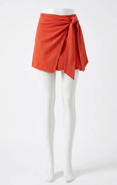 Z Supply Sora Mini Skirt In Lychee In Orange