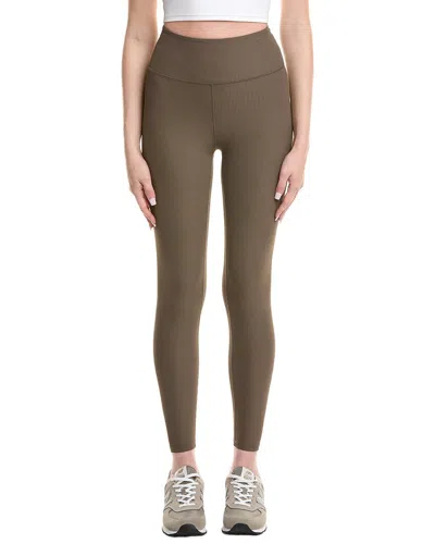 Z Supply Sporty Ribbed 7/8 Legging In Brown