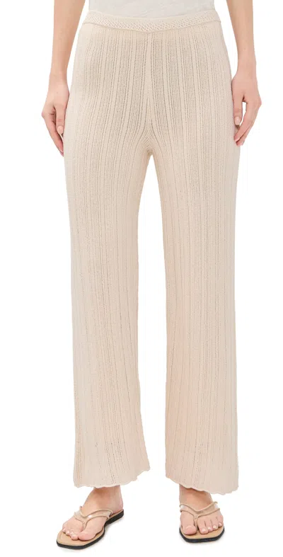 Z Supply Starboard Crochet Pants Linen In Neutral