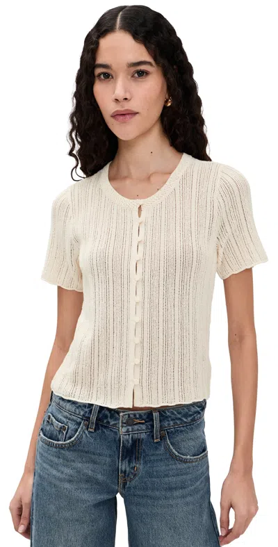 Z Supply Starboard Crochet Top Cloud In White