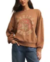 Z Supply Stay Wild Sunday Sweatshirt In Brown