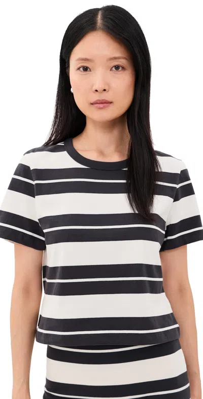 Z Supply Stellan Striped Tee Ash Black In Multi
