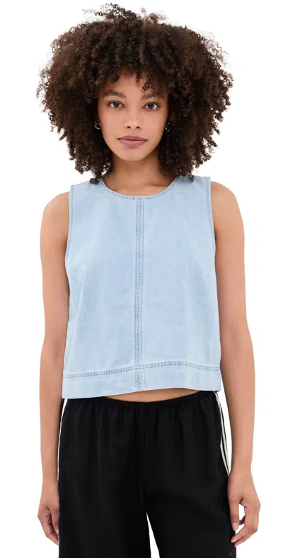 Z Supply Sun Seeker Denim Tank Top Coastal Water In Blue