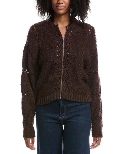 Z Supply Sundance Wool-blend Sweater Jacket In Brown