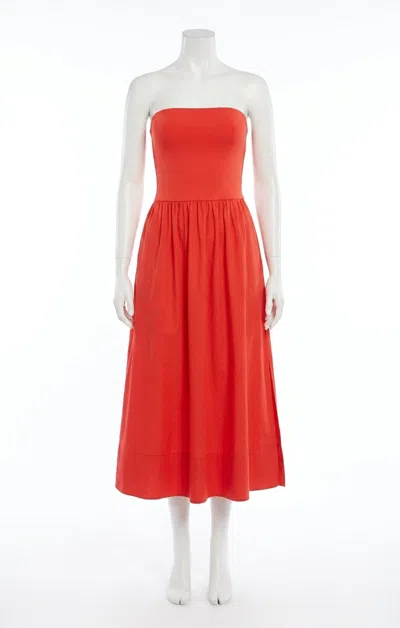 Z Supply Sunsought Strapless Midi Dress In Lychee In Purple
