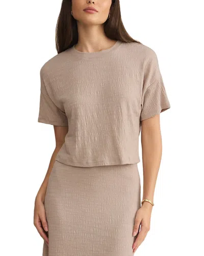 Z Supply Sway Textured Cropped T-shirt In Neutral