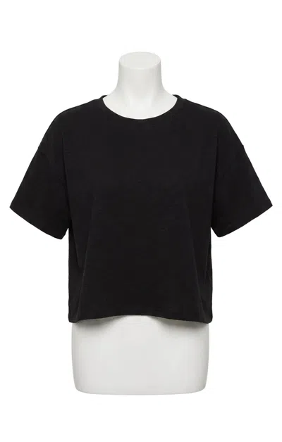 Z Supply Sway Textured Cropped Tee In Black